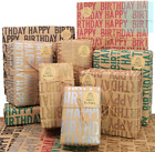 Kraft Wrapping Paper Birthday, Recycled Gift Wrapping Paper, Happy Birthday 70 *