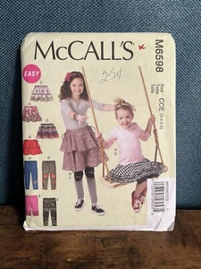 Uncut McCall's Pattern - #M6598 Girl's Sizes 3-6 - Skirts and Leggings Ruffles - Picture 1 of 2