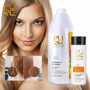 Tratamiento de cabello rizado encrespado dañado queratina 8% reparación y alisado + champú - Imagen 1 de 14