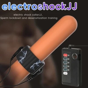 Jaula de castidad eléctrica masculina E-Stim retardo de tiempo bola estirador manga potenciadora hombres - Imagen 1 de 22