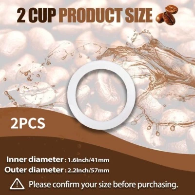 MARKENLOS 2tlg Espressokocher Tassen Dichtungsring,Silikon Kaffeezubehör 2/4/6/9 Tasse