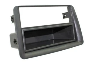 GREY SINGLE DIN FACIA PANEL SURROUND FRAME AND POCKET FOR FIAT PANDA 2003-2012 - Picture 1 of 2