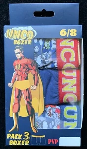 BRAND NEW UNCO KIDS'S BOYS COTTON CLASSIC 3 PACK BRIEF SIZE 6-8 YARE - Picture 1 of 2