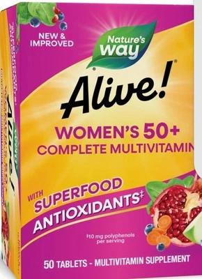Nature's Way Alive! Women's 50+ Complete Daily Multivitamin 50 Tabs W/Superfoods - Image 1 of 4