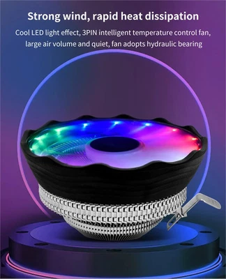DISSIPATORE CPU RGB COOLER VENTOLA PROCESSORE INTEL I3 I5 I7 RYZEN 3 5 7 AM4 AM5