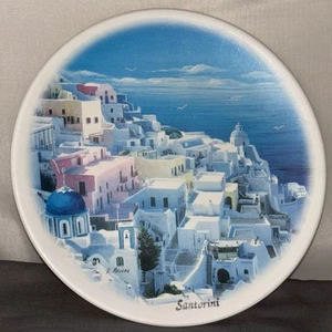 Hermoso plato decorativo de arcilla Santorini Grecia N. Meveas - Imagen 1 de 4