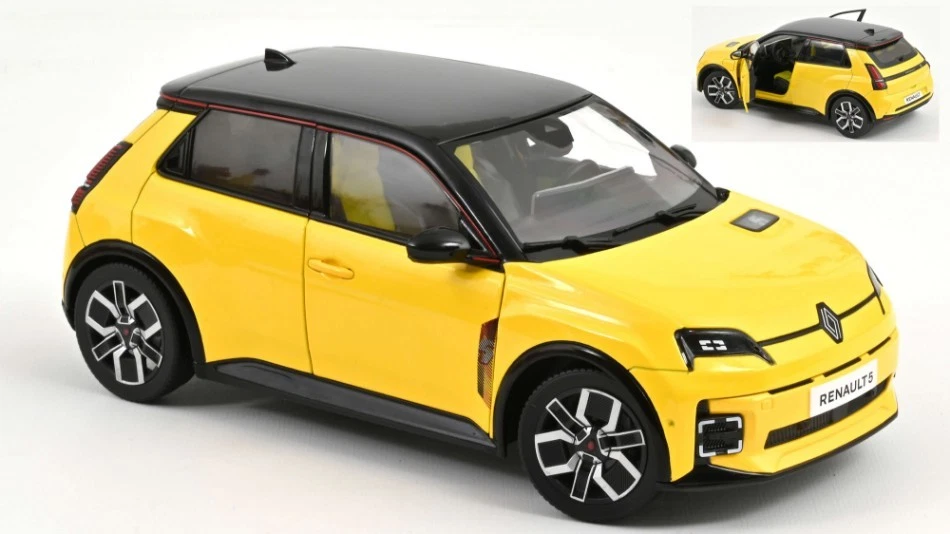 RENAULT 5 E-TECH 100% ELECTRIC 2024 POP YELLOW-BLACK 1:18 - Immagine 1 di 1