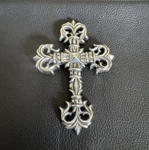 CHROME HEARTS Autentici cuori cromati grande croce in filigrana 925 3 0’x2 25’ 40 0 grammi