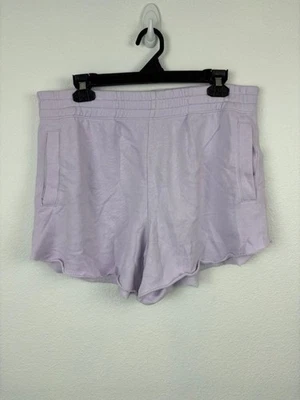 Aerie women's large lavender purple high waisted sweat shorts loungewear casual - Image 1 of 4