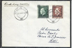 20/4/1947 F.D.C. GREECE RHODES AEGEAN DODECANESE MILITARY COMMAND ON COVER - Picture 1 of 2