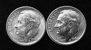 1960 P&D 10c SILVER Roosevelt Dimes  BU. FREE Shipping. (R015) - Picture 1 of 2