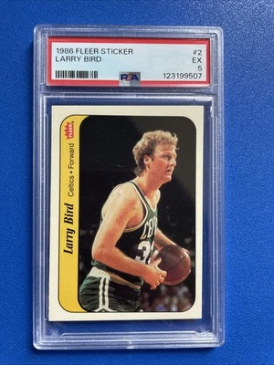 1986 FLEER STICKER LARRY BIRD #2 PSA EX 5 - Image 1 of 2
