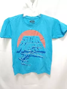 Star Wars Boys' Vintage Inspired X-Wing Fighter T-shirt S (6-7) Light Blue - Picture 1 of 4