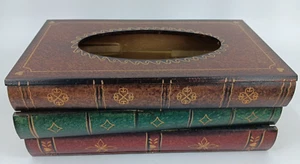 Tissue Box Holder Faux Stack of Books size 10x5.5x4 - Picture 1 of 11
