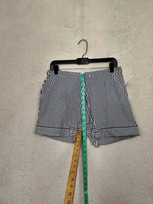 Isaac Mizrahi Pajama Shorts Medium Blue Strip Drawstring Lightweight Sleepwear - Image 1 of 4