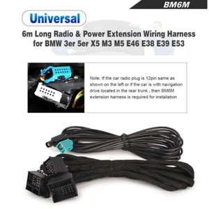 Cable de extensión de radio de alimentación 6M para BMW Serie 3 Serie 5 X5 E46 E39 Range Rover 12 pines - Imagen 1 de 7