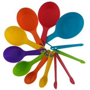 12 Piece Measuring Cups and Spoons Set, Colored Kitchen Measure Tools, Durable - Picture 1 of 11