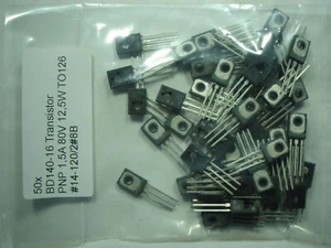 50x BD140-16 Transistor PNP 1,5A 80V 12,5W TO126 #14-120/2#13k - Picture 1 of 5