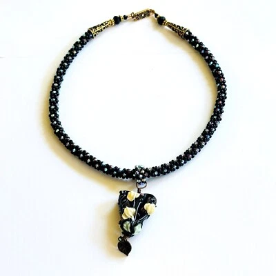 复古心形项链威尼斯艺术玻璃穆拉诺水晶串珠婚礼蛋糕 18 — 第 1/4 张图片