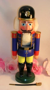 German Wooden Nutcracker Erzgebirge Soldier Made in DDR Seiffen 13" Hand Made - Picture 1 of 12
