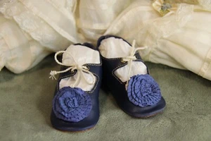 Zapatos de cuero para muñeca antigua ~ Kestner Jumeau Bru Jne ~ 3 3/8" (87 mm) #255 Dolantik - Imagen 1 de 9