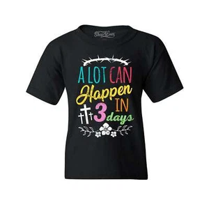 A Lot Can Happen in 3 Days Easter Christian Kids T-Shirt Jesus Child Shirts - Picture 1 of 4