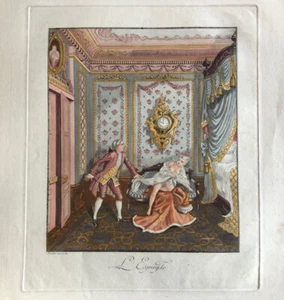 Fredillo — L'Espiègle — eau-forte aquarellée signée dans la planche — circa 1880 - Foto 1 di 5