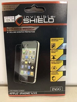 ZAGG invisible Shield Smudge-Proof for iPhone 4 4S Screen Protector - NIB Sealed - Image 1 of 2