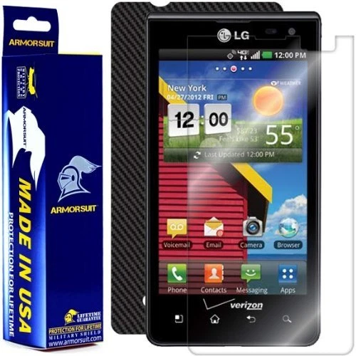 ArmorSuit MilitaryShield LG Lucid 4G Screen Protector + Black Carbon Fiber Film - Image 1 of 4