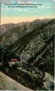 1910s UT Postcard Old Mormon Trail Point Lookout Emigration Canyon Ry Railroad  - Picture 1 of 2