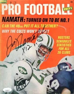 Joe Namath JSA Cert Signed  1971 Pro Football Magazine Autograph - Picture 1 of 2
