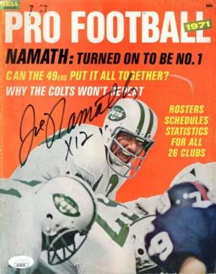 Joe Namath JSA Cert Signed  1971 Pro Football Magazine Autograph - Image 1 of 2