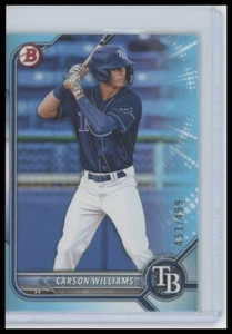 2022 Bowman Draft #BD-14 Carson Williams Sky Blue #/499 - Picture 1 of 2