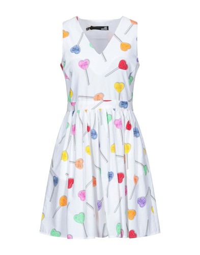 Abito bianco Love Moschino stampa lecca cuore nuovo con etichette taglia 42 taglia 6 US
