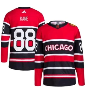 New Adidas Auth Patrick Kane Chicago Blackhawks Reverse Retro NHL Jersey Red 54 - Picture 1 of 4
