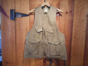 Vintage Filson Hunting Vest Men's Large Half Moon Tin Cloth RARE - Picture 1 of 6