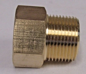 BRASS ADAPTER 3/4" NPT FEMALE X 3/4" BSPP MALE NEW - Picture 1 of 5