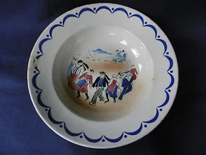 GRAND PLAT CREUX ANCIEN DE BADONVILLER - DECOR DANSE BRETONNE - FESTNOZ - Imagen 1 de 5