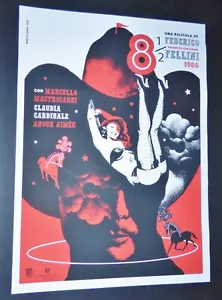 Poster serigrafia cubana firmato 8 1/2 per film FELLINI + festival d'arte a CUBA - Foto 1 di 5