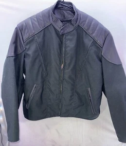 Fox Creek Leather And Canvas Moto Jacket Mens Size 46 (46x27) - Picture 1 of 15