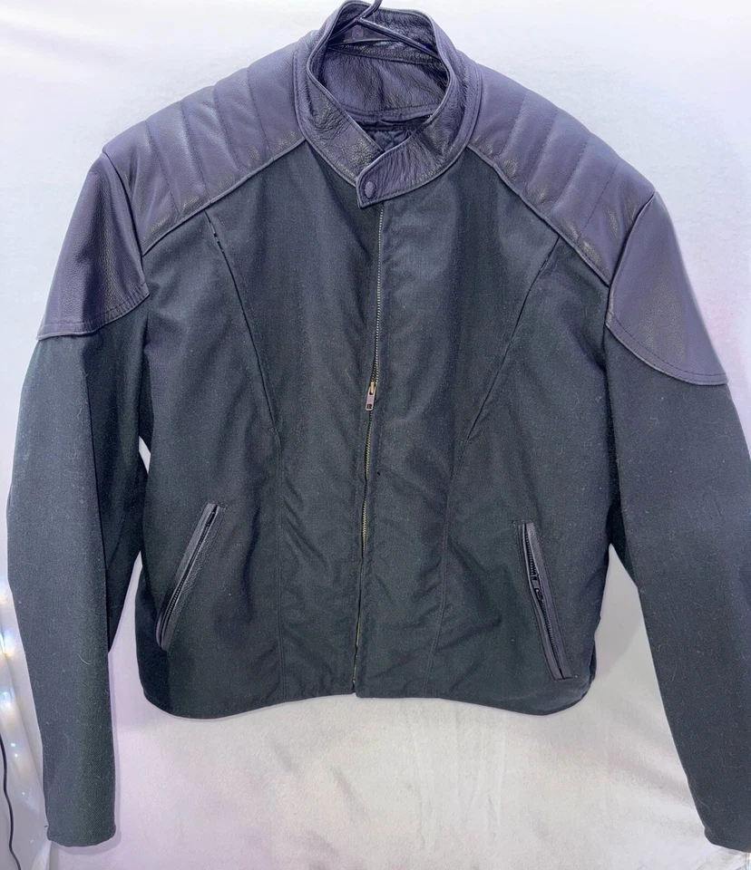 Chaqueta de moto Fox Creek de cuero y lona para hombre talla 46 (46x27) Foto 1 de 4