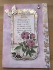 Handcrafted SISTER Birthday card - 'Shabby Chic' - handmade with a silver charm