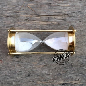 Min Desk Timer Hour-Glass Shiny Brass Glass Sand Time Clocks Chess Game Timer Gi - Picture 1 of 4