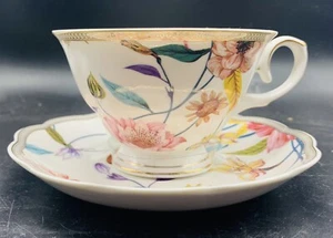 Grace's Teaware Tea Cup and Saucer New Floral Hummingbird - Picture 1 of 5