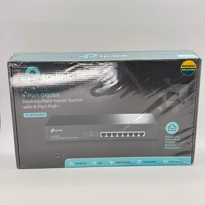 TP Link 8-Port Gigabit TL-SG1008PE Router Black - Image 1 of 4