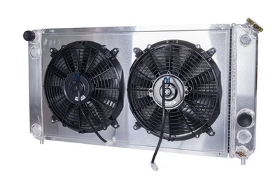 4Row Radiator+Shroud+Fan For 1986-2005 2000 Chevy S10 LS Swap CC1826 26.3"W Core Foto 1 de 4