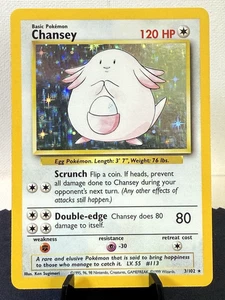 Pokemon TCG: 1999 Base Set Unlimited Chansey 3/102 Holo Rare LP+ - Picture 1 of 6