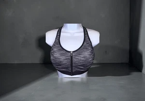 Victoria’s Secret Victoria Sport Black Front Zip Racerback Sports Bra Size 34D - Picture 1 of 7