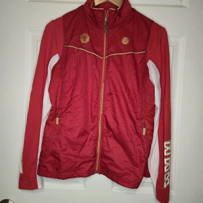 Vintage HBC Canadian Olympics Womens Red Windbreaker Jacket Size L  0227 - Image 1 of 4