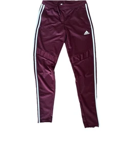 Adidas Joggers Pants Unisex Red Maroon Jogging Activewear 3 Stripes Hipster A - Picture 1 of 5